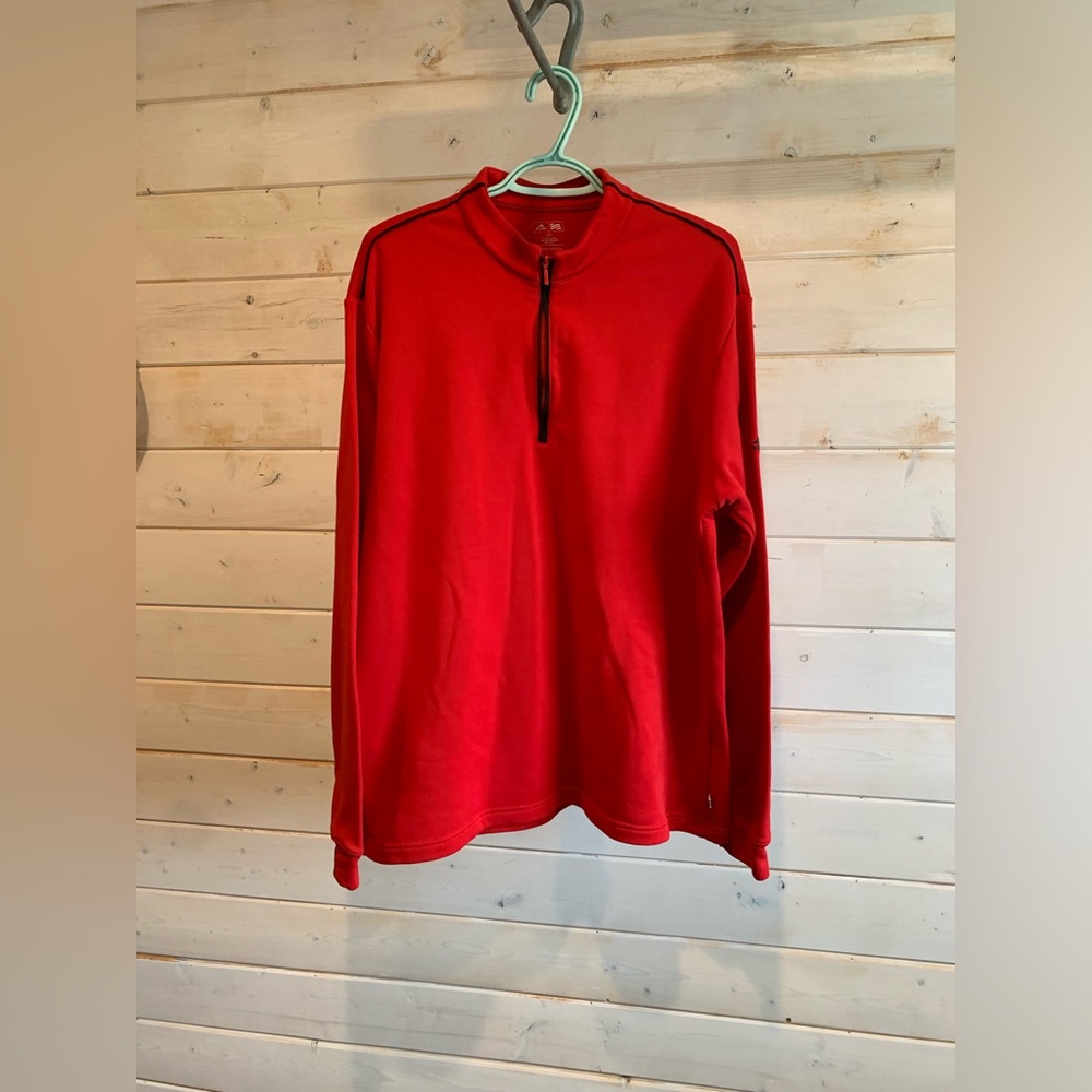 Adidas | Men’s Red Quarter Zip Sweater